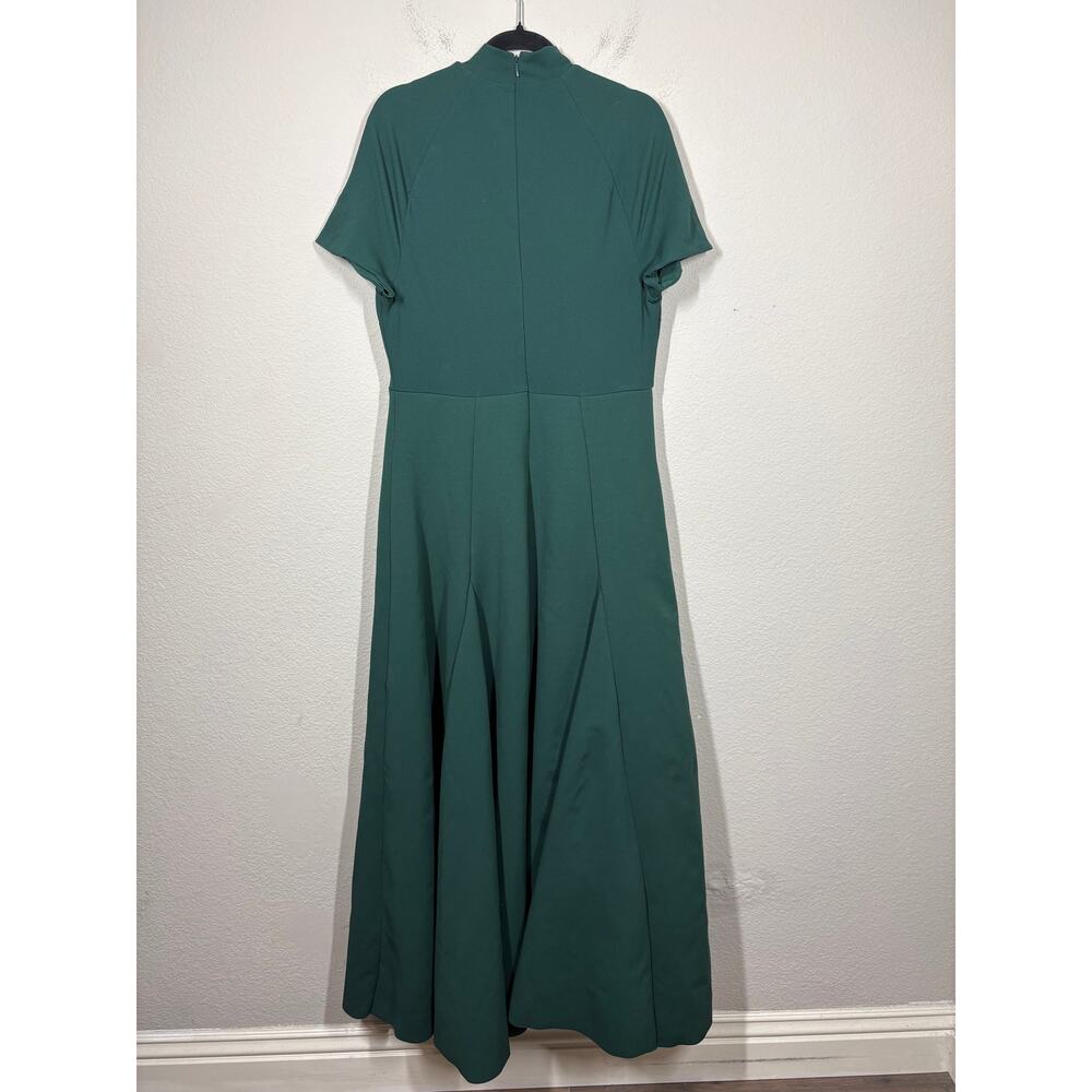 Club L London 12 Alea Dark Green Maxi Dress High Neck Scuba Crepe Gown - Picture 4 of 13
